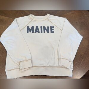 American Eagle Outfitters Cream Sweatshirt - Maine - Size M